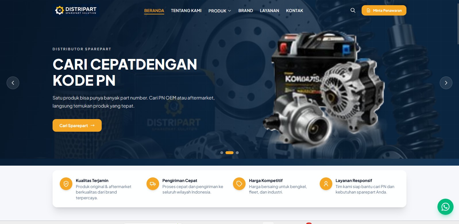 website perusahaan katalog sparepart